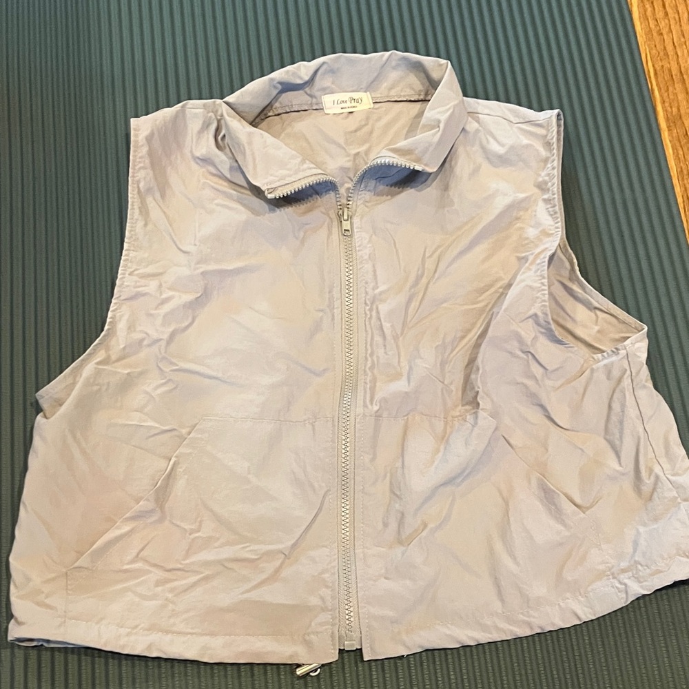 Light Gray Zip-Up Vest
